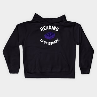 reading is my escape Kids Hoodie